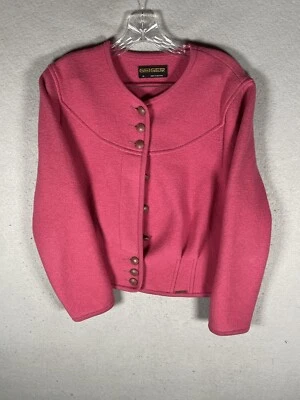 Geiger Austria Pura Nueva Lana Chaqueta Cárdigan Mujer 36 Rosa Abotonado Suéter Foto 1 de 4