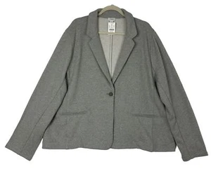 J. Crew Factory Womens Sweatshirt Blazer Knit Gray Long Sleeve Size 24 NWT - Picture 1 of 14