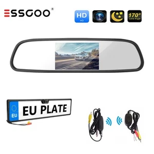 Rückfahrkamera 4.3" Rückspiegel Monitor IR Nummernschild Einparkhilfe Nachtsicht - Bild 1 von 12