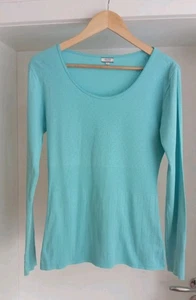 Noa Noa Long Sleeve langarm Shirt 100 % Baumwolle Türkis XL Spitze So Schön - Bild 1 von 7