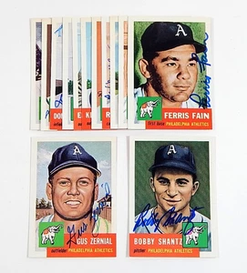 (13) 1991 Topps Archives '53 Philadelphia Athletics A's Signed Cards Autos - Bild 1 von 4