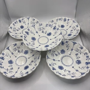 J&G MEAKIN England Ironstone Classic White Capesante Sml ciotole bianco blu lotto 5 - Foto 1 di 8