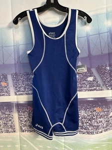 Alfombra de lucha libre Asics Singlet Snap Down para hombre adulto 3XS azul real - Imagen 1 de 7