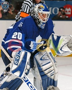 Ed Belfour in Net Stance Toronto Maple Leafs 8x10 NHL Hockey Photo - Picture 1 of 1