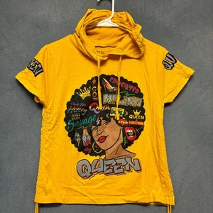 Camisa mágica On Fire negra niña con capucha manga corta reina vibraciones afro positivas - Imagen 1 de 8