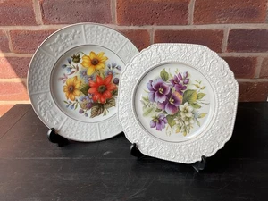 Wood And Sons Burslem Tudor and Alpine White Ironstone Cake Sandwich Plates x 2 - Picture 1 of 4