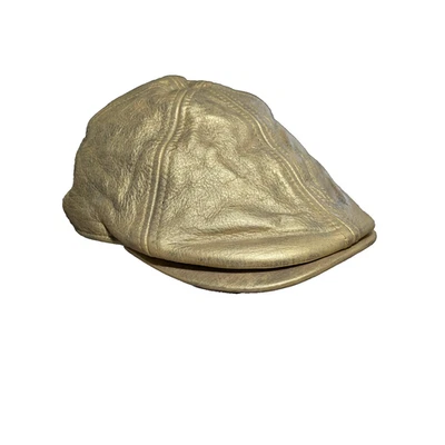 Gorra Goorin Bros Flatcap de cuero dorado talla grande nueva sin etiquetas Foto 1 de 4