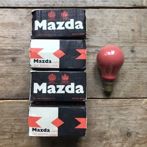 4 x Vintage Mazda Red Glow 60W Classic BC B22 Light Bulb, Bayonet Cap - Picture 1 of 4