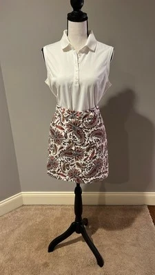 Pantalones Cortos Dama Hagen Mujer Talla 12 Paisley Blanco Granate Rosa Verde Foto 1 de 4