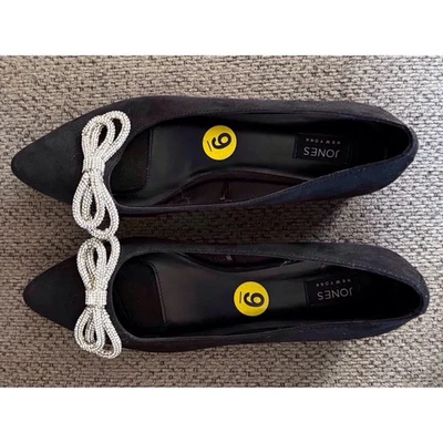 Jones New York Black Flats Shoes With Rhinestone Bows - Image 1 of 4