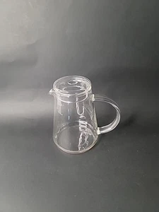 Handblown Clear Glass Tea Infuser Personal Sized Pitcher with Lid 4.5" Tall - Picture 1 of 17