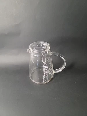 Handblown Clear Glass Tea Infuser Personal Sized Pitcher with Lid 4.5" Tall - Image 1 of 4