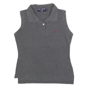 POLO SPORT RALPH LAUREN Poloshirt Mädchen grau ärmellos uni L Baumwollmischung - Bild 1 von 6