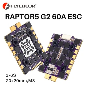 Flycolor Raptor5 G2 60A ESC 3-6S Lipo Mini AM32 Dshot Signals For RC FPV Drone - Picture 1 of 17