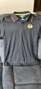 Chicago Blackhawks Shirt Herren Medium schwarz Reebok Center Ice Polo neu mit Etikett - Bild 1 von 5