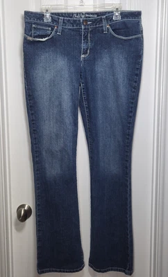 Pantalones de mezclilla largos Cruel Girl para mujer 11 azules corte bota bajo y relajado punto grueso 34x34 Foto 1 de 4