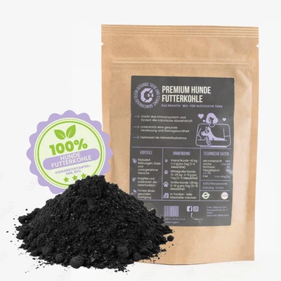 Premium Futterkohle für Hunde - 100% pflanzlich & nachhaltig - 500ml - Bild 1 von 4