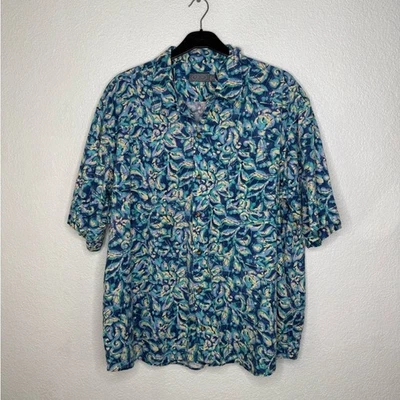 Talbots Vintage Mens Button Down Pattern Short Sleeve Shirt Size XXL - Image 1 of 4