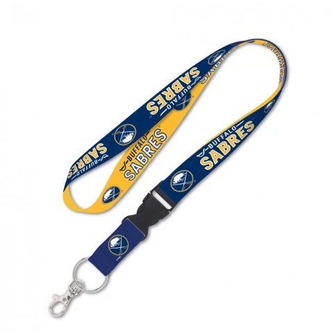 BUFFALO SABRES LANYARD KEY CHAIN W/ DETACHABLE BUCKLE 1" WIDTH 22" LENGTH Cover