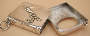 Hübsches englisches gepunztes Sterlingsilber Briefmarkenbuch / Box - Etui - Halter - Bild 1 von 8