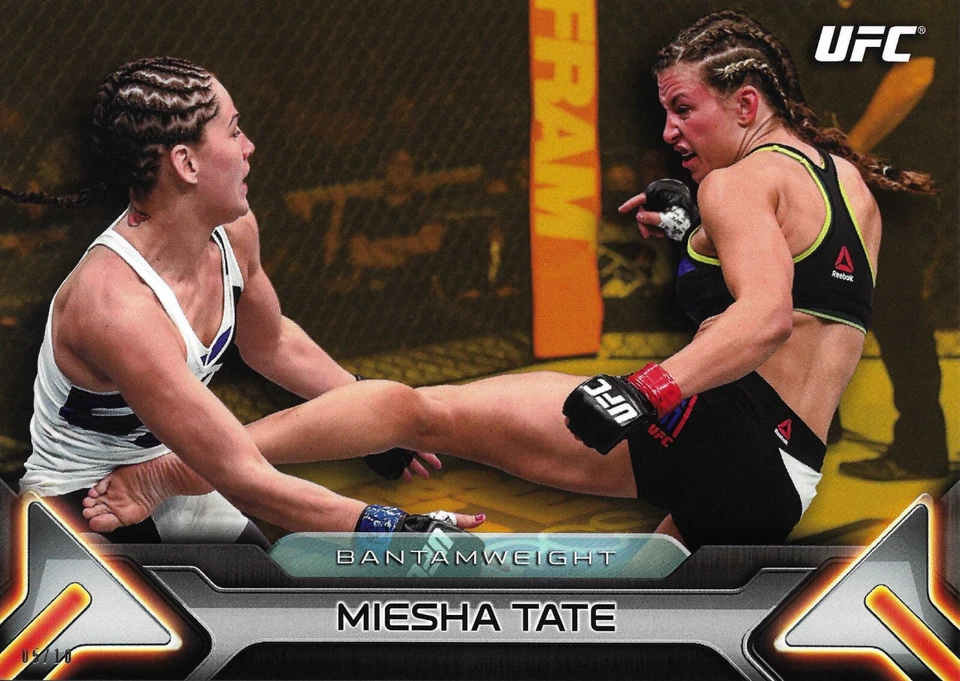 Tarjeta dorada Miesha Tate 2016 Topps UFC Knockout 5x7 #81 #/d 5/10 Strikeforce Champ Foto 1 de 4