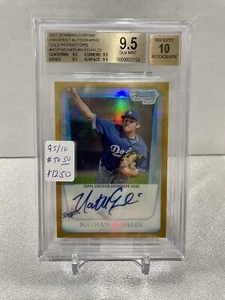 Bowman Chrome Nathan Eovaldi Prospect Gold Refractor 2011 automático/50 BGS 9,5/10 - Imagen 1 de 2
