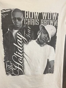 Vintage Chris Brown & Bow Wow Holiday Tour T-shirt Size Small White - Picture 1 of 7