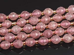 8MM Natural Pink Strawberry Quartz Beads AA Drum Barrel Rice Bead Loose Beads - Picture 1 of 3