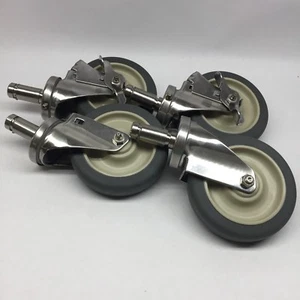 QUANTUM WR-OOHS POLYURETHANE  SWIVEL CASTER SET W/ STAINLESS  - Picture 1 of 4