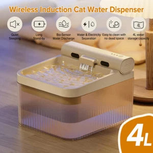 4L Automatic Electric Pet Water Fountain Cat Dog Drinking Dispenser with Filter - Picture 1 of 26