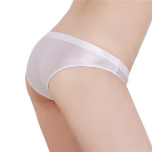 Women's Sexy Leggings Low Waist Shiny Panties Shorts Briefs Knickers See Through