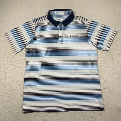 Camisa polo Columbia Omni Freeze para hombre grande azul a rayas manga corta Foto 1 de 4