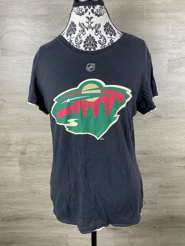 REEBOK Minnesota Wild NHL Zach Parise #11 Black Basic T-Shirt Women's Size XL Cover