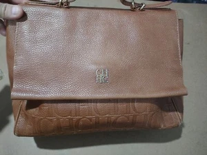 Carolina Herrera Brown Leather Minuetto Shoulder bag - Picture 1 of 24