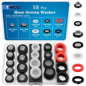 58 PCS Shower Head Garden Hose Screen Filter Gasket.Stainless Steel Water Fil... - Picture 1 of 8