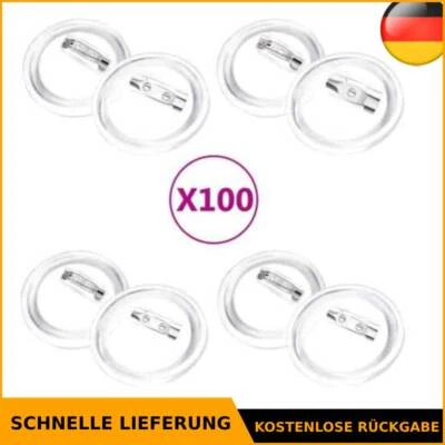 100x Buttonrohlinge mitAnstecknadel Acryl Buttonmasch. Mehrere Auswahl vidaXL - Bild 1 von 4