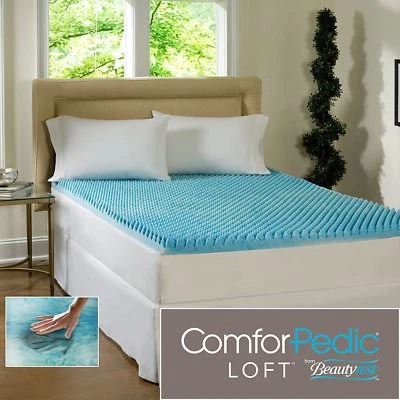 NEW! ~ COOL 4" ULTIMATE REVERSIBLE MEMORY FOAM GEL BED MATTRESS PAD USA TOPPER - Image 1 of 3