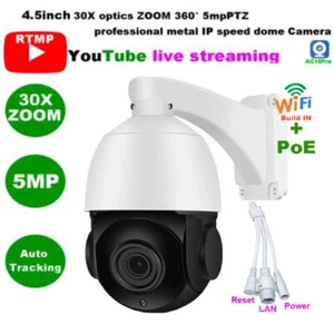 4.5 Inch 30x Zoom 5MP Wifi POE PTZ IP Camera Auto Tracking IR 100M W/Card Slot - Picture 1 of 3