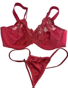New Soma Bra Sensuous Sheer Embroidery Floral Vine Mesh Lace UW Red 36D + Gift - Picture 1 of 9