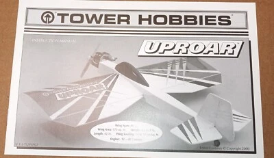 Hobbico Tower Hobbies Uproar 40 Size Manual Instruction Book TUP4P02 New - Image 1 of 4