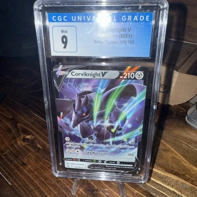 2021 POKEMON BATTLE Styles #109/163 CORVIKNIGHT V CGC 9 Mint - Image 1 of 3