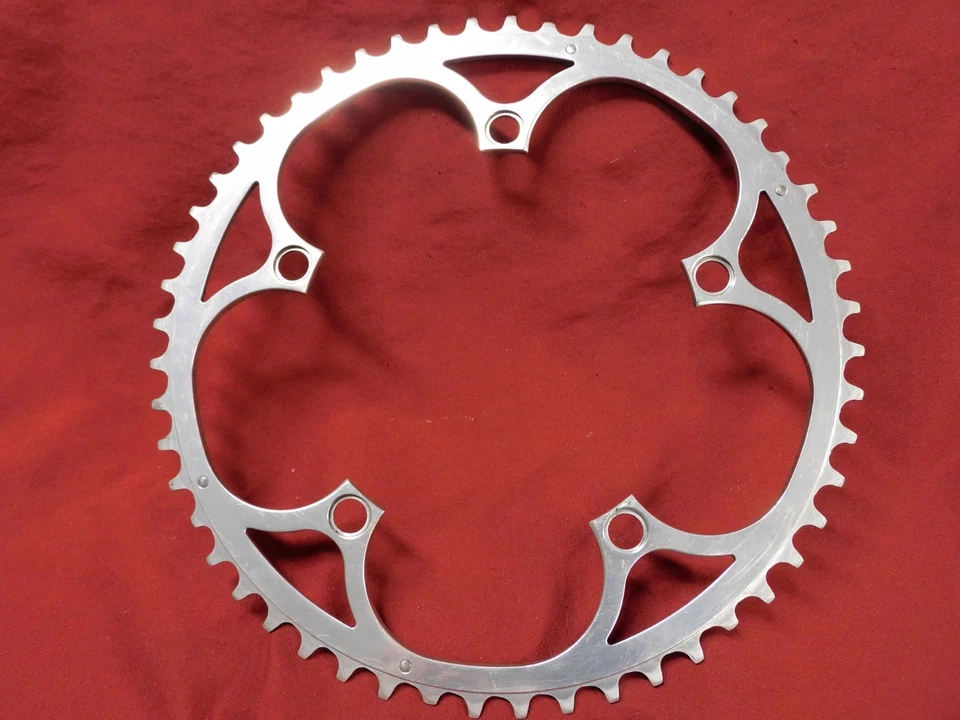 Vintage Spécialités TA 9 Speed Silver Road Chainring 52t x 135 mm BCD - Image 1 of 4