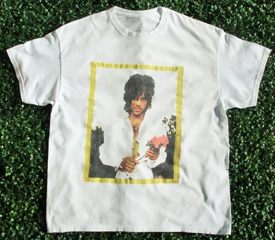 Camiseta Gráfica Prince XL Blanca Unisex Retro Música Pop Camisa Usada Foto 1 de 4