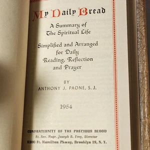 Mein täglich Brot von Anthony J. Poane SJ 1954 katholisches kleines Gebetbuch HC DJ - Bild 1 von 12