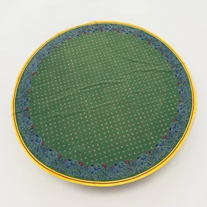 Williams Sonoma Green 70 in Round Tablecloth Flowers Butterflies Spring Summer - Picture 1 of 10