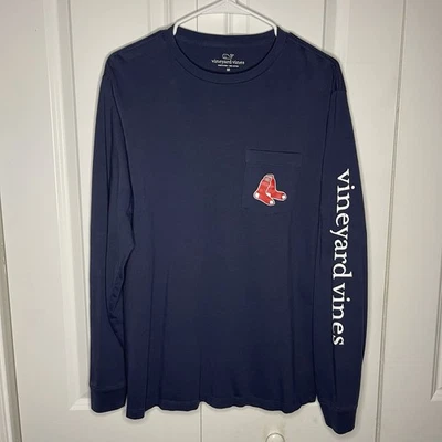 Vineyard Vines Boston Red Sox Size Medium World Series 2018 Graphic Tshirt Blue - Image 1 of 4