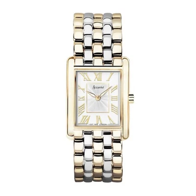 Reloj Accurist Rectángulo Damas Dos Tonos PVP £199 Modelo 71009 Foto 1 de 4