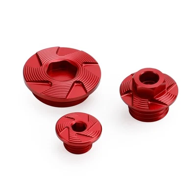Kit de tapones de motor Billet rojo para Honda CRF250R CRF250R CRF450R CRF450X 2002-2020 Foto 1 de 4