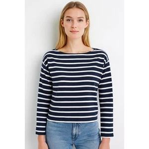 NWT J.Crew Striped Boatneck Long Sleeve Top Black & White Cotton Women's LARGE - Picture 1 of 7