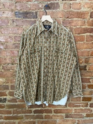 Vintage RRL Aztec Button Down Flannel Shirt Chamois Native Medium Ralph Lauren - Image 1 of 3